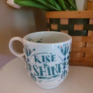 Anthropologie Elevenses Rise & Shine Speckled Mug 12 oz
